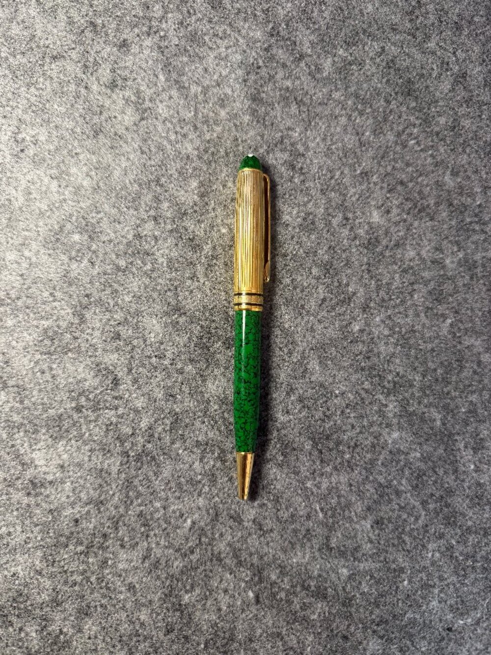 Vintage Montblanc Green & Gold Ballpoint Pen